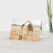 ハート書道13写真ハッピーバースデー 箔グリーティングカード (裏面)