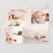 ハート書道4写真ベビーシャワー ポストカード (裏面)