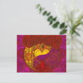 ハート曼荼羅(赤) ポストカード (スタンド正面)