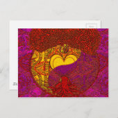 ハート曼荼羅(赤) ポストカード (正面/裏面)