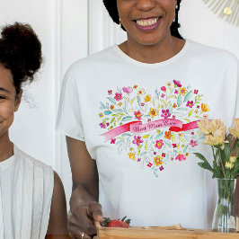 ハート最高のブーケママTシャツ Tシャツ