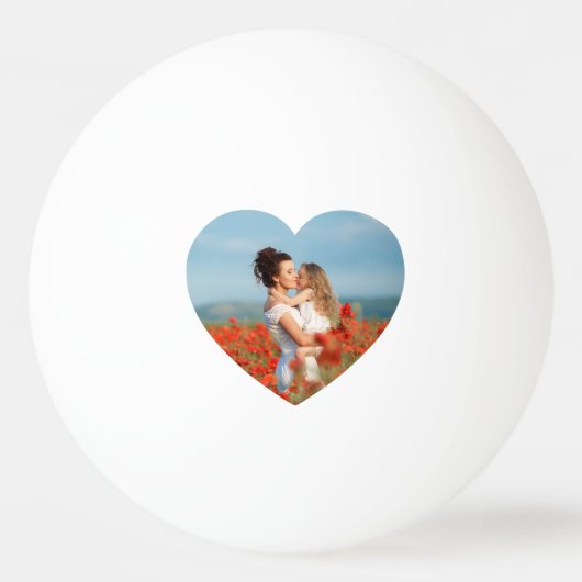 ハート最高の写真ママ 卓球ボール (正面)