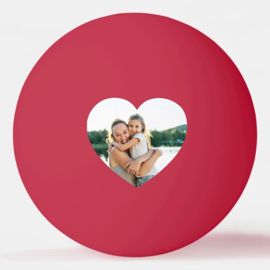 ハート最高の写真ママEver Red 卓球ボール (正面)