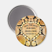 ハート木材リングや輪木材は日付磁石を保存 マグネット (正面/裏面)