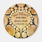 ハート木材リングや輪木材は日付磁石を保存 マグネット (正面)