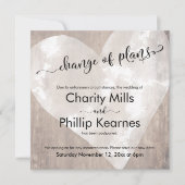 ハート木材結婚の計画変更カード (正面)