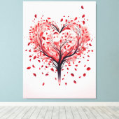 ハート木 キャンバスプリント (インサイチュ (ウッドフロア))