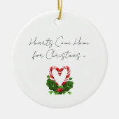 ハート来ホームクリスマスファミリー名装飾品 セラミックオーナメント (正面)