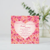 ハート枠バラ招待状 招待状 (スタンド正面)