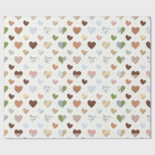 ハート柄のウェディングラッピングペーパー(花嫁のための) ラッピングペーパー (フラット)