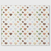 ハート柄のウェディングラッピングペーパー（花嫁のシャワープレゼント用） ラッピングペーパー (フラット)