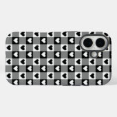 ハート柄のギンガムチェックのスマホケース Case-Mate iPhoneケース (裏面 (横))
