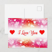 ハート柄のラブ ポストカード (正面/裏面)
