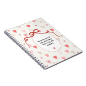 ハート柄のリボンラベル ノートブック (右側)