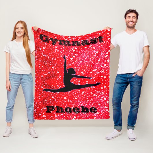 ハート柄の女子体操用フリースケット フリースブランケット (インサイチュ)