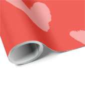 ハート柄の愛らしいレッド アーティザン ファン ラッピングペーパー (ロールコーナー)