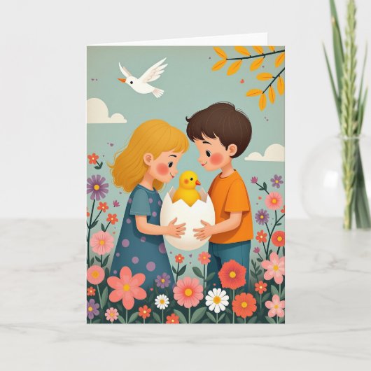 ハート柄の新しい命カード カード (正面)