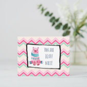 ハート柄の水彩クマちゃんのありがとうカード ポストカード (スタンド正面)