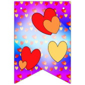 ハート柄の漫画 結婚おめでとう バunting バナー (第1の旗)