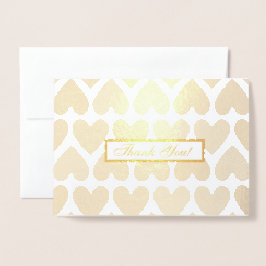 ハート柄の背景の感謝カード 箔カード