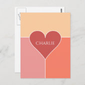 ハート柄オリジナル名刺 ポストカード (正面/裏面)