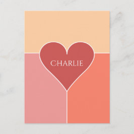 ハート柄オリジナル名刺 ポストカード