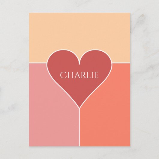 ハート柄オリジナル名刺 ポストカード (正面)