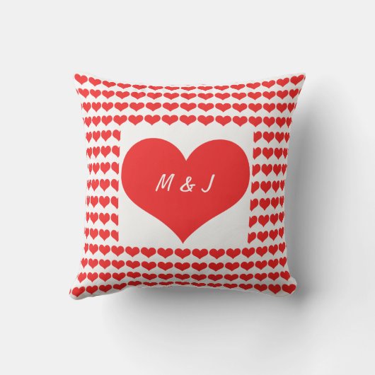 ハート柄モノグラムイニシャル バレンタインギフト アウトドアクッション (裏面)