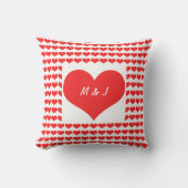 ハート柄モノグラムイニシャル バレンタインギフト アウトドアクッション (正面)