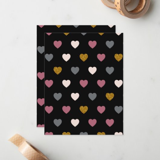 ハート柄30 ノートカード (正面/裏面インサイチュ)
