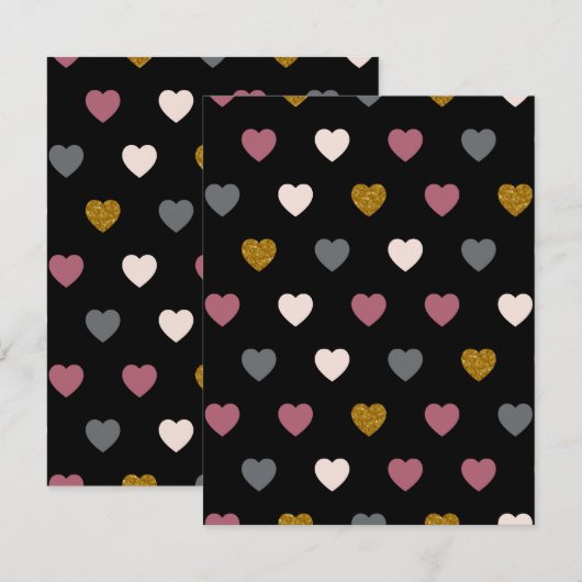 ハート柄30 ノートカード (正面/裏面)