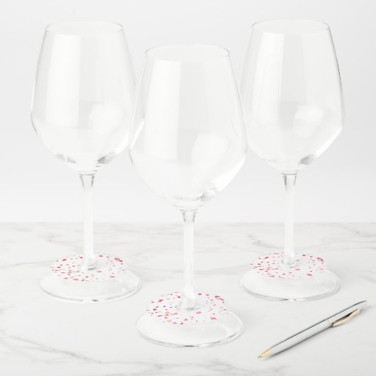 ハート柄33 ワイングラスタグ (セット)