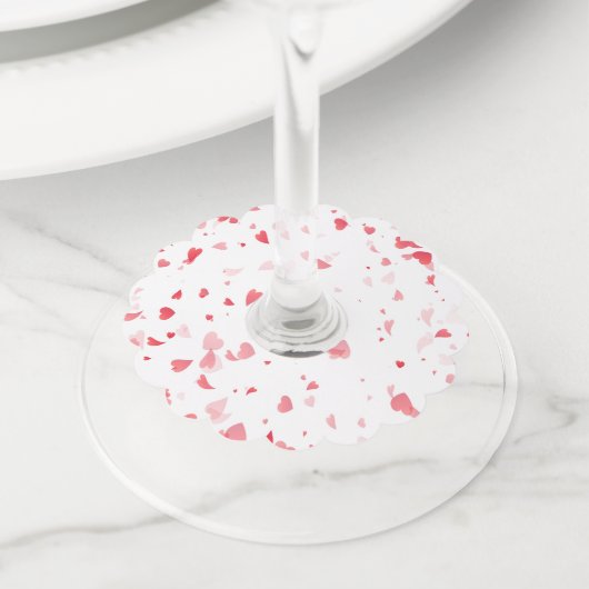 ハート柄33 ワイングラスタグ (クローズアップ)