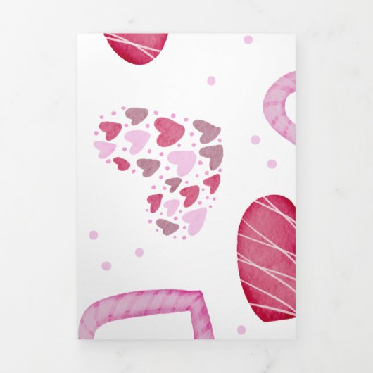 ハート柄36 三つ折りクリスマスカード (カバー)