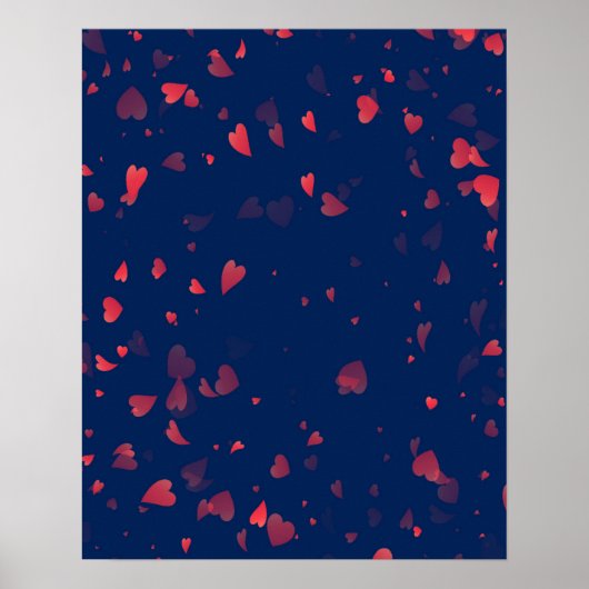 ハート柄40 ポスター (正面)