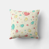 ハート柄 – かわいい恋デザイン クッション (裏面)