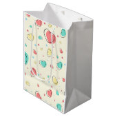 ハート柄 – かわいい恋デザイン ミディアムペーパーバッグ (正面アングル)