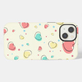 ハート柄 – かわいい恋デザイン iPhoneケース (裏面横)