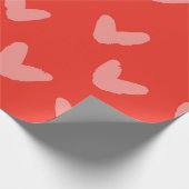 ハート柄 スイートラブ 赤 アーティザン ファン ラッピングペーパー (角)