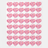 ハート柄 大判 フリース ブランケット (正面)