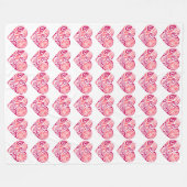 ハート柄 大判 フリース ブランケット (正面(横))