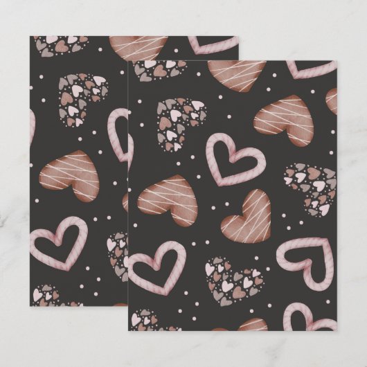 ハート柄 35 ノートカード (正面/裏面)