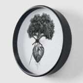 ハート根の木時計 壁時計 (傾斜)