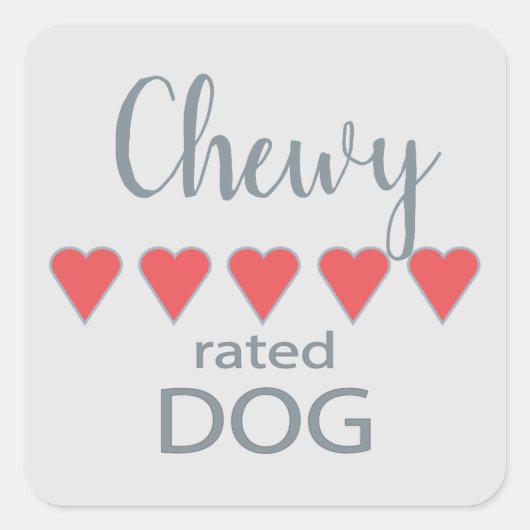 ハート格付け犬5 スクエアシール (正面)