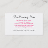 ハート棒つきキャンデーキャンディショップベーカリー名刺 名刺 (裏面)