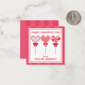 ハート棒つきキャンデーバレンタインの贈答用包装カード ノートカード (正面/裏面インサイチュ)