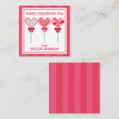 ハート棒つきキャンデーバレンタインの贈答用包装カード ノートカード (正面/裏面)