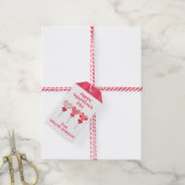 ハート棒つきキャンデーパーソナライズされたバレンタインのギフトラベル ギフトタグ (より糸付き)