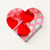 ハート棒つきキャンデー,水玉模様 ノートブック (裏面)