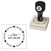 ハート植物性リースex天秤切手 ラバースタンプ (押印)